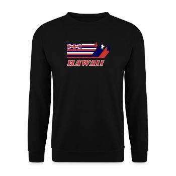 Hawaii Flag Gift Honolulu - Unisex Sweatshirt - black - Front - Alina (178cm) & Michal (187cm)