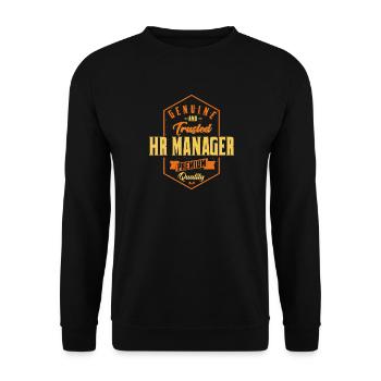Genuine Trusted HR Manager Design - Unisex Pullover - Schwarz - Vorne - Alina (178cm) & Michal (187cm)