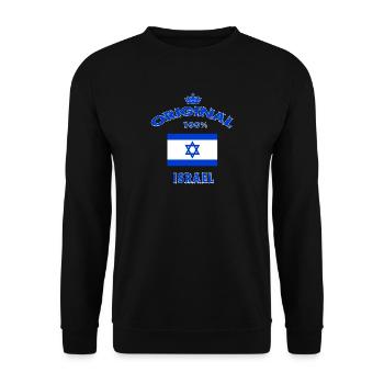 Israel Original 100% Flagge Jerusalem Geschenk - Unisex Pullover - Schwarz - Vorne - Alina (178cm) & Michal (187cm)