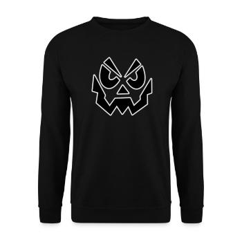Horror Gesicht - Unisex Pullover - Schwarz - Vorne - Alina (178cm) & Michal (187cm)