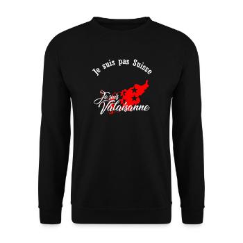I am from Valais - Unisex Sweatshirt - black - Front - Alina (178cm) & Michal (187cm)