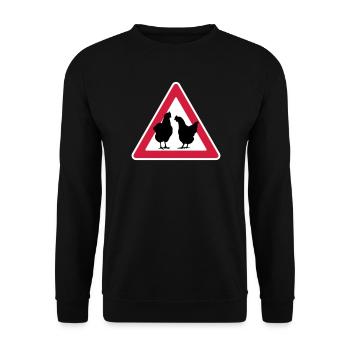 Chicken evening chicken attention hen party - Unisex Sweatshirt - black - Front - Alina (178cm) & Michal (187cm)