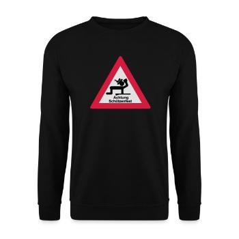 Attention Marksmen - Unisex Sweatshirt - black - Front - Alina (178cm) & Michal (187cm)