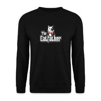 Katze Dad Verrückter Katzen Vater Maine Coon Siam - Unisex Pullover - Schwarz - Vorne - Alina (178cm) & Michal (187cm)
