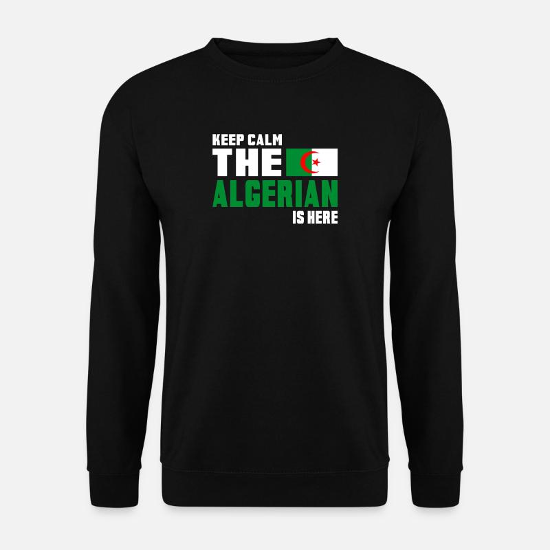 Keep calm Algerien / Geschenk Flagge Nordafrika - Unisex Pullover - Schwarz