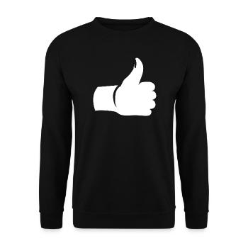 Pouce levé – Symbole de la main - Sweat-shirt Unisexe - noir - Devant - Alina (178cm) & Michal (187cm)