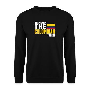 Keep calm Colombie / Drapeau de cadeau Amérique du Sud - Sweat-shirt Unisexe - noir - Devant - Alina (178cm) & Michal (187cm)