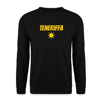 Teneriffa Souvenir mit Sonne - Unisex Pullover - Schwarz - Vorne - Alina (178cm) & Michal (187cm)