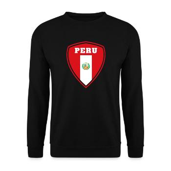 Peru Wappen / Geschenk Südamerika Flagge Lima - Unisex Pullover - Schwarz - Vorne - Alina (178cm) & Michal (187cm)