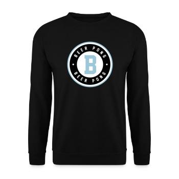 Beer Pong Badge Blue Logo - Unisex Sweatshirt - black - Front - Alina (178cm) & Michal (187cm)
