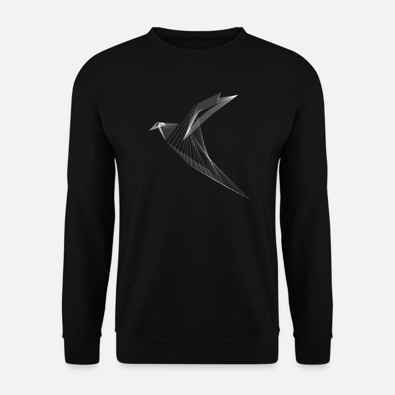 Geometric Lines Bird Minimal Design - Unisex Sweatshirt - black