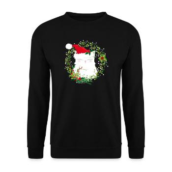 Chat de noel - Sweat-shirt Unisexe - noir - Devant - Alina (178cm) & Michal (187cm)