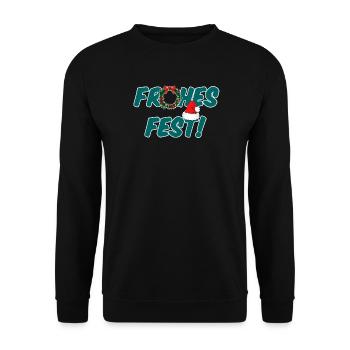 Frohes Fest Weihnachten Christmas Geschenk - Unisex Pullover - Schwarz - Vorne - Alina (178cm) & Michal (187cm)