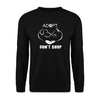Rescue Adoptez ne pas magasiner chemise - Sweat-shirt Unisexe - noir - Devant - Alina (178cm) & Michal (187cm)