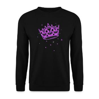 Crown Glitter Princess Birthday Princess - Unisex Sweatshirt - black - Front - Alina (178cm) & Michal (187cm)