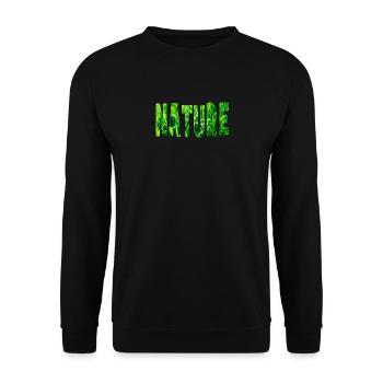 Mot Nature avec texture d'herbe verte - Sweat-shirt Unisexe - noir - Devant - Alina (178cm) & Michal (187cm)
