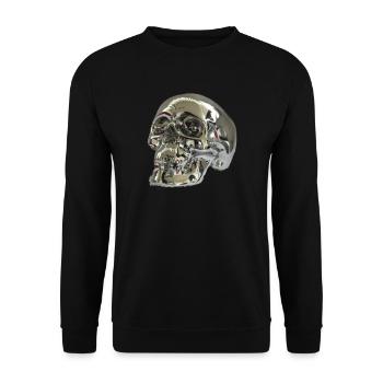 Silver skull - Unisex Sweatshirt - black - Front - Alina (178cm) & Michal (187cm)