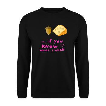 Acorn Cheese Youth Word Acorn Cheese Hygiene Body - Unisex Sweatshirt - black - Front - Alina (178cm) & Michal (187cm)