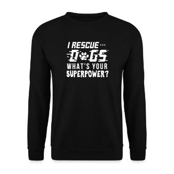 I Rescue Dogs Shirt - Unisex Sweatshirt - black - Front - Alina (178cm) & Michal (187cm)