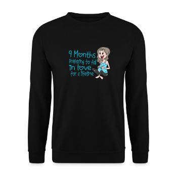 Grossesse Bébé enceinte - Sweat-shirt Unisexe - noir - Devant - Alina (178cm) & Michal (187cm)