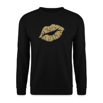 Goldener Kuss - Unisex Pullover - Schwarz - Vorne - Alina (178cm) & Michal (187cm)