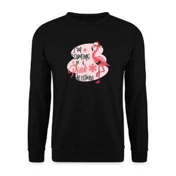 in the dreaming of a pink christmas - Unisex Sweatshirt - black - Front - Alina (178cm) & Michal (187cm)
