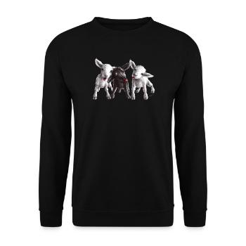 mouton effronté - Sweat-shirt Unisexe - noir - Devant - Alina (178cm) & Michal (187cm)