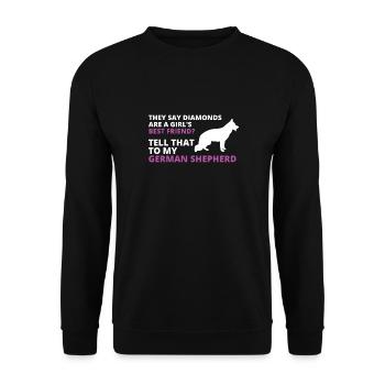 Schäferhund - Unisex Pullover - Schwarz - Vorne - Alina (178cm) & Michal (187cm)