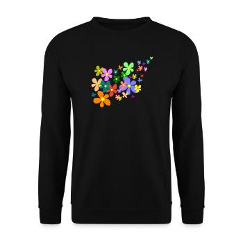 spring flowers - Unisex Sweatshirt - black - Front - Alina (178cm) & Michal (187cm)