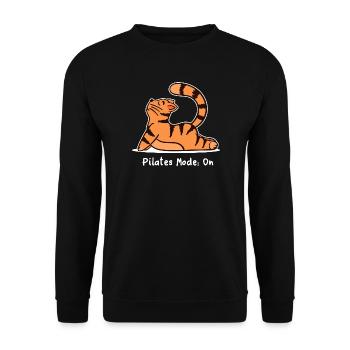 Funny Cat Pilates Fitness Entraînement - Sweat-shirt Unisexe - noir - Devant - Alina (178cm) & Michal (187cm)