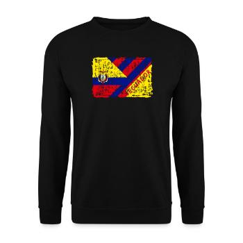 Ecuador Flaggen Design / Geschenk Südamerika - Unisex Pullover - Schwarz - Vorne - Alina (178cm) & Michal (187cm)