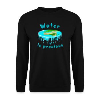 L'eau est précieuse - Sweat-shirt Unisexe - noir - Devant - Alina (178cm) & Michal (187cm)