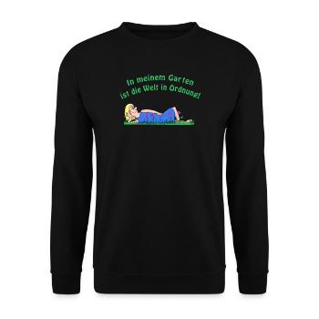 Mon jardin - Sweat-shirt Unisexe - noir - Devant - Alina (178cm) & Michal (187cm)