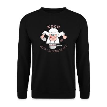 Chef of passion - Unisex Sweatshirt - black - Front - Alina (178cm) & Michal (187cm)