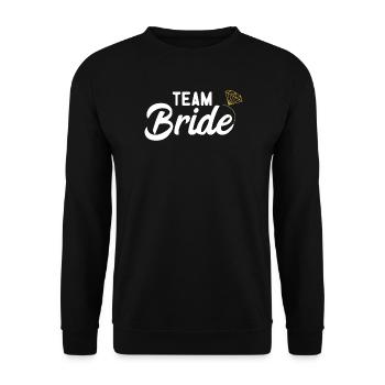 Team Bride Braut I JGA Junggesellinnenabschied - Unisex Pullover - Schwarz - Vorne - Alina (178cm) & Michal (187cm)