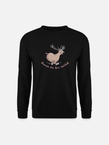 Hirsch lustig - Unisex Pullover - Schwarz