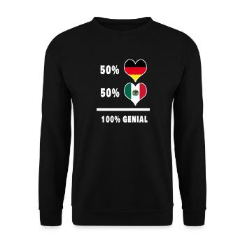 Germany and Mexico Genial / Gift - Unisex Sweatshirt - black - Front - Alina (178cm) & Michal (187cm)