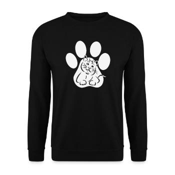 Cat Paw Cat in Paw Gift - Unisex Sweatshirt - black - Front - Alina (178cm) & Michal (187cm)