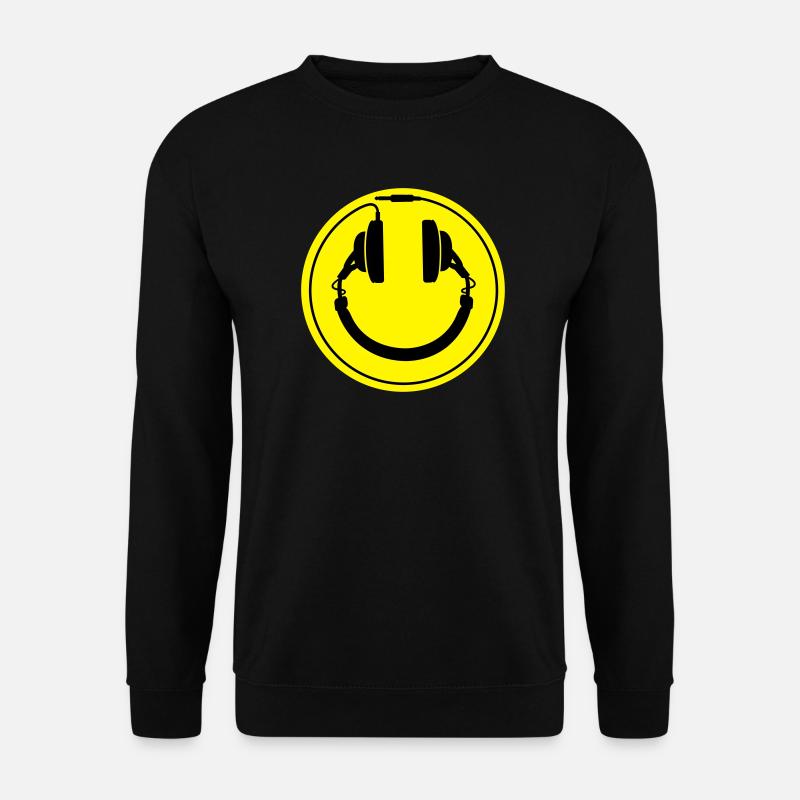 Smiley-Kopfhörer - Unisex Pullover - Schwarz