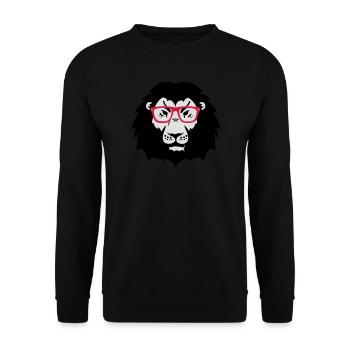 lion glasses nerd - Unisex Sweatshirt - black - Front - Alina (178cm) & Michal (187cm)