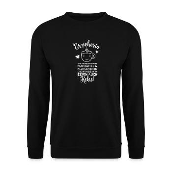 Erzieherin Erzieher Kita Pflege Hort Betreuung - Unisex Pullover - Schwarz - Vorne - Alina (178cm) & Michal (187cm)