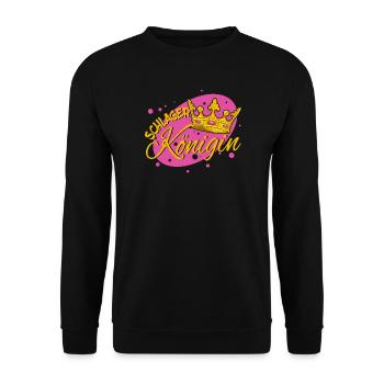 Schlager Queen folk music fan music statement - Unisex Sweatshirt - black - Front - Alina (178cm) & Michal (187cm)