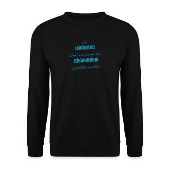 Best when we don't please anyone - Unisex Sweatshirt - black - Front - Alina (178cm) & Michal (187cm)