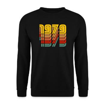 1979 vintage coloré - Sweat-shirt Unisexe - noir - Devant - Alina (178cm) & Michal (187cm)
