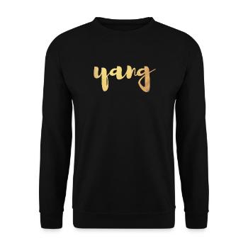 Yang (Yin and Yang) Gold Yoga Partner Look Love - Unisex Sweatshirt - black - Front - Alina (178cm) & Michal (187cm)