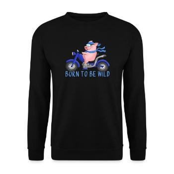 Ulkiger Motorradfahrer - Unisex Pullover - Schwarz - Vorne - Alina (178cm) & Michal (187cm)