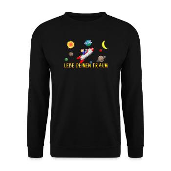 Live your dream - Unisex Sweatshirt - black - Front - Alina (178cm) & Michal (187cm)
