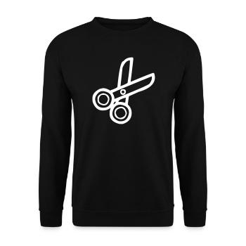 Schere zum Schneiden - Unisex Pullover - Schwarz - Vorne - Alina (178cm) & Michal (187cm)