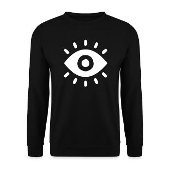 Auge Eye - Unisex Pullover - Schwarz - Vorne - Alina (178cm) & Michal (187cm)