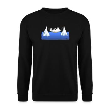 Eisberg Chillen - Unisex Pullover - Schwarz - Vorne - Alina (178cm) & Michal (187cm)
